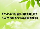 123456YY號值多少錢介紹(123456YY號值多少錢詳細(xì)情況如何)