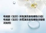 電視劇《寶貝》所有演員表有哪些介紹(電視劇《寶貝》所有演員表有哪些詳細(xì)情況如何)