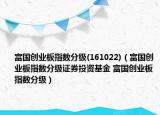 富國創(chuàng)業(yè)板指數(shù)分級(161022)（富國創(chuàng)業(yè)板指數(shù)分級證券投資基金 富國創(chuàng)業(yè)板指數(shù)分級）