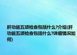 肝功能五項檢查包括什么?介紹(肝功能五項檢查包括什么?詳細情況如何)