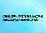 紅果到昆明火車(chē)時(shí)刻表介紹(紅果到昆明火車(chē)時(shí)刻表詳細(xì)情況如何)