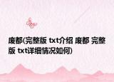 廢都(完整版 txt介紹 廢都 完整版 txt詳細(xì)情況如何)