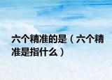 六個精準(zhǔn)的是（六個精準(zhǔn)是指什么）