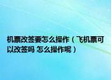 機(jī)票改簽要怎么操作（飛機(jī)票可以改簽嗎 怎么操作呢）