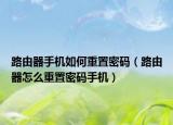 路由器手機如何重置密碼（路由器怎么重置密碼手機）