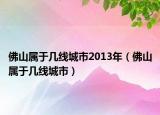 佛山屬于幾線城市2013年（佛山屬于幾線城市）