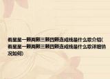 看星星一顆兩顆三顆四顆連成線是什么歌介紹(看星星一顆兩顆三顆四顆連成線是什么歌詳細情況如何)