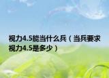 視力4.5能當(dāng)什么兵（當(dāng)兵要求視力4.5是多少）