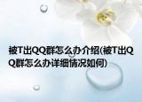 被T出QQ群怎么辦介紹(被T出QQ群怎么辦詳細(xì)情況如何)