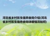 河北省鄉(xiāng)村醫(yī)生信息查詢介紹(河北省鄉(xiāng)村醫(yī)生信息查詢?cè)敿?xì)情況如何)
