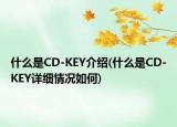 什么是CD-KEY介紹(什么是CD-KEY詳細(xì)情況如何)