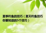 夏季釣魚(yú)的技巧（夏天釣魚(yú)技巧 你要知道的5個(gè)技巧）