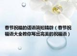 春節(jié)祝福的話語(yǔ)簡(jiǎn)短精辟（春節(jié)祝福語(yǔ)大全教你寫(xiě)出完美的祝福語(yǔ)）