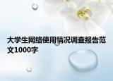 大學(xué)生網(wǎng)絡(luò)使用情況調(diào)查報(bào)告范文1000字
