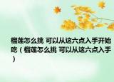 榴蓮怎么挑 可以從這六點入手開始吃（榴蓮怎么挑 可以從這六點入手）