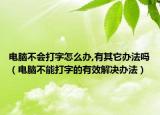 電腦不會打字怎么辦,有其它辦法嗎（電腦不能打字的有效解決辦法）