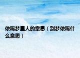 依稀夢(mèng)里人的意思（別夢(mèng)依稀什么意思）