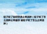 蚊子咬了如何快速止癢消腫（蚊子咬了怎么消腫止癢最快 被蚊子咬了怎么止癢消腫）