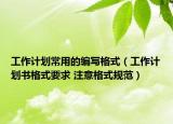 工作計(jì)劃常用的編寫格式（工作計(jì)劃書格式要求 注意格式規(guī)范）