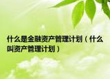 什么是金融資產(chǎn)管理計(jì)劃（什么叫資產(chǎn)管理計(jì)劃）