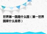 世界第一國是什么國（第一世界國家什么意思）