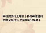 書(shū)法屬于什么培訓(xùn)（參與書(shū)法培訓(xùn)的意義是什么 書(shū)法學(xué)習(xí)分享會(huì)）