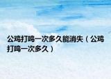 公雞打鳴一次多久能消失（公雞打鳴一次多久）