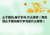 止于唇齒,掩于歲月,什么意思（有些話止于唇齒掩于歲月是什么意思）