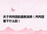 關于丙丙團的最新消息（丙丙團是干什么的）