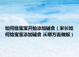 如何給寶寶開(kāi)始添加輔食（家長(zhǎng)如何給寶寶添加輔食 從哪方面做起）