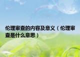 倫理審查的內容及意義（倫理審查是什么意思）
