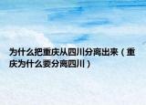 為什么把重慶從四川分離出來（重慶為什么要分離四川）