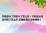 手機(jī)進(jìn)水了開機(jī)不了怎么辦（手機(jī)進(jìn)水無法開機(jī)了怎么辦 正確處理方法有哪些）