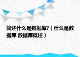 簡(jiǎn)述什么是數(shù)據(jù)庫(kù)?（什么是數(shù)據(jù)庫(kù) 數(shù)據(jù)庫(kù)概述）
