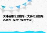 文件使用無法刪除（文件無法刪除怎么辦  程序分享給大家）