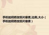 手機(jī)如何修改照片像素,比例,大?。ㄊ謾C(jī)如何修改照片像素）