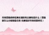 市場(chǎng)營(yíng)銷調(diào)研結(jié)果處理階段主要包括什么（營(yíng)銷部怎么分解銷售任務(wù) 先要搞好市場(chǎng)調(diào)查研究）