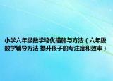 小學(xué)六年級數(shù)學(xué)培優(yōu)措施與方法（六年級數(shù)學(xué)輔導(dǎo)方法 提升孩子的專注度和效率）