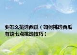 要怎么挑選西瓜（如何挑選西瓜有這七點挑選技巧）