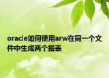 oracle如何使用arw在同一個(gè)文件中生成兩個(gè)報(bào)表