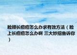 臉頰長痘痘怎么辦求有效方法（臉上長痘痘怎么辦啊 三大妙招告訴你）