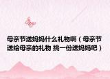 母親節(jié)送媽媽什么禮物?。赣H節(jié)送給母親的禮物 挑一份送媽媽吧）