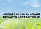 三級質(zhì)量體系文件分哪三級（如何編寫質(zhì)量體系中的三階性規(guī)范文件操作流程技巧）