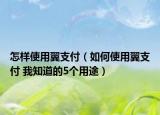 怎樣使用翼支付（如何使用翼支付 我知道的5個(gè)用途）
