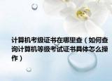 計(jì)算機(jī)考級(jí)證書(shū)在哪里查（如何查詢計(jì)算機(jī)等級(jí)考試證書(shū)具體怎么操作）