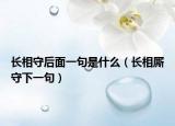 長相守后面一句是什么（長相廝守下一句）