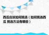 西瓜應(yīng)該如何挑選（如何挑選西瓜 挑選方法有哪些）