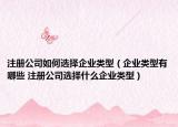 注冊(cè)公司如何選擇企業(yè)類型（企業(yè)類型有哪些 注冊(cè)公司選擇什么企業(yè)類型）