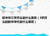軟中華三字開(kāi)頭是什么意思（3字開(kāi)頭的軟中華代表什么意思）