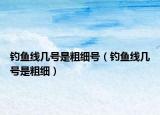 釣魚線幾號(hào)是粗細(xì)號(hào)（釣魚線幾號(hào)是粗細(xì)）